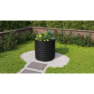 Vitavia Verhoogd Moestuinbed Vita Maat 858 Rond Zincalume Zwart 82x82x86cm
