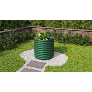 Vitavia Verhoogd Moestuinbed Vita Maat 858 Rond Zincalume Groen 82x82x86cm
