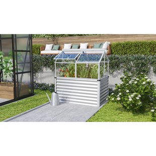 Vitavia Broeikas Gaia Jumbo Zincalume Geanodiseerd Aluminium Plaatstaal + Kristalhelder Veiligheidsglas