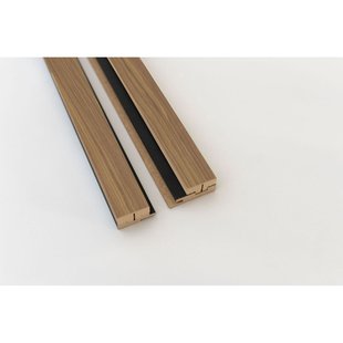 Maestro Latt Afwerkprofielset - Warm Walnut + Black - 277cm - 71x20mm