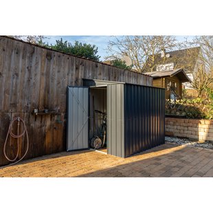 Metalen Tuinhuis Lean To - Antraciet - 155x242cm - Met Lessenaarsdak