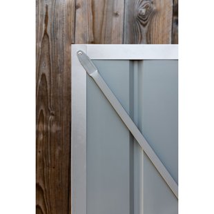 Metalen Tuinhuis Lean To - Zilver Metallic - 155x242cm - Enkele Deur - Met Lessenaarsdak