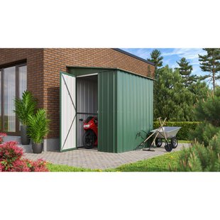 Metalen Tuinhuis Lean To - Jade - 155x180cm - Enkele Deur - Met Lessenaarsdak
