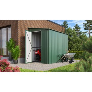 Metalen Tuinhuis Lean To - Jade - 155x242cm - Enkele Deur - Met Lessenaarsdak