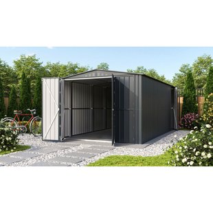 Metalen Tuinhuis Parker Mgr - Antraciet - 308x465cm - Dubbele Deur