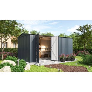 Metalen Tuinhuis Worker - Antraciet - 454x308cm - Dubbele Deur