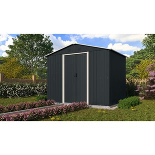 Metalen Tuinhuis Düsseldorf Ii - Leisteen Wit - 236x174cm - Dubbele Deur