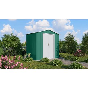 Metalen Tuinhuis Köln Ii - Zilverspar/wit - 194x131cm - Dubbele Deur