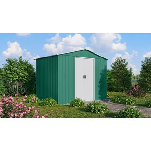 Metalen Tuinhuis Köln Ii - Zilverspar/wit - 236x174cm - Dubbele Deur