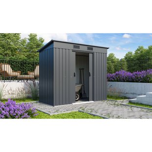 Metalen Tuinhuis Leipzig Ii - Antraciet Mat - 217x111cm - Dubbele Deur