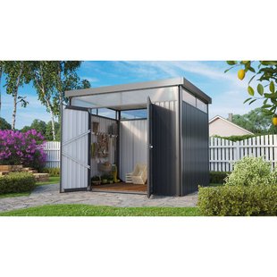 Metalen Tuinhuis Rheinfelden - Antraciet - 276x245cm - Dubbele Deur