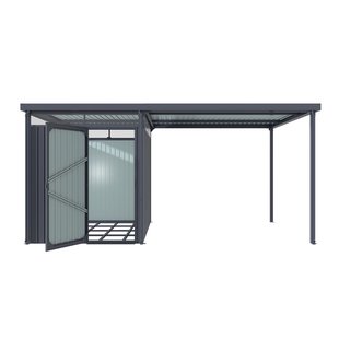 Metalen Tuinhuis Rheinfelden - Antraciet - 490x245cm - Dubbele Deur