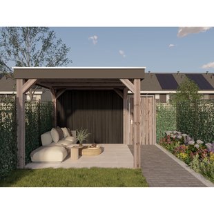 Cando Decowall Outdoor Lattenwand - Zwart - 238x14cm - 21mm - 5 Stuks