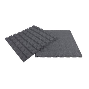Dalle Caoutchouc 50x50x2,5 Cm Gris - Protection Antichute