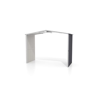 Globel Overkapping Uitbreidingsmodule Worker & Parker - Antraciet - B125xd308xh225cm