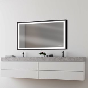 Swann Badkamerspiegel Met Verlichting Swann Black 2 - Rechthoekig - Zwart - 120x75 Cm