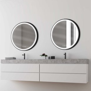 Klassieke Badkamerspiegel Swann - Rond - Zwart - Ø75 Cm