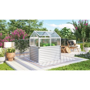 Vitavia Tuinkas Jordi - Polycarbonaat 4mm - Geanodiseerd Aluminium/blank - 89x127x135cm