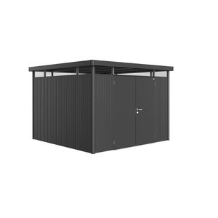 Biohort Metalen Tuinhuis Highline - Donkergrijs Metallic - 314x314cm - Dubbele Deur