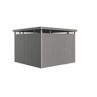 Biohort Metalen Tuinhuis Highline - Kwartsgrijs Metallic - 314x314cm - Enkele Deur