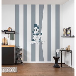 Komar Fotobehang Mickey Offbeat - Grijs - 2,50m X 200cm