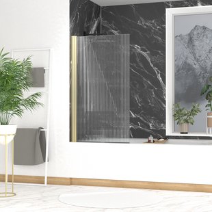 Opvouwbare Badwand 80x140cm - Geborsteld Goud