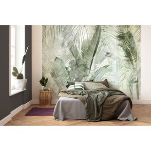 Komar Fotobehang Licht En Schaduw - Groen - 2,50m X 25cm