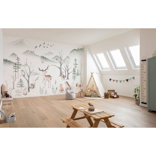 Komar Fotobehang Bosdieren - Wit - 2,50m X 350cm