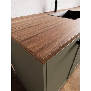 Cando - Werkblad - Aanrechtblad - Walnoot - 302x63,5x2,8cm