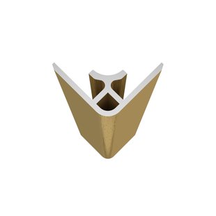 Hoekprofiel In Geborsteld Goud Aluminium Voor Wandpanelen - 15x15x2100 Mm