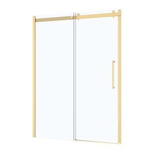 Aurlane - Douche Schuifdeur Rolling 140 X 200cm - Goud Profiel - 8 Mm Helder Glas