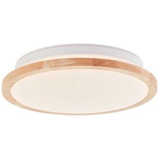 Brilliant Plafondlamp Badkamer Farica Starry Hout ⌀28cm 12w