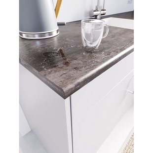 Cando - Werkblad - Aanrechtblad - Staalgrijs - Met Waterkering - 182x60x2,8cm