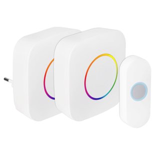 Exin Gong Set - Batterij/plug-in - Beldrukker - Rgb - Wit