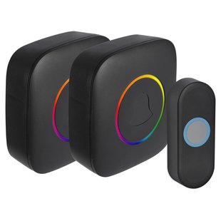 Exin Gong Set - 2 X Batterij - Beldrukker - Rgb Licht - Zwart