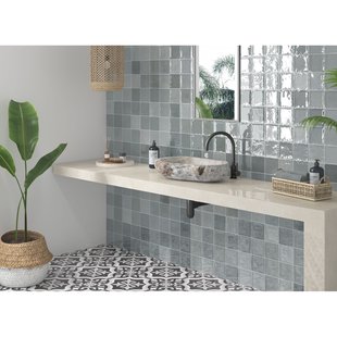 Zellige Wandtegel - Grijs - Glanzend - 12x12 Cm - 0,55 M²