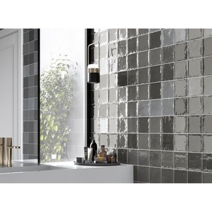 Zelligetegel Voor Wand - Antraciet - Glanzend - 12x12 Cm - 0,55 M²