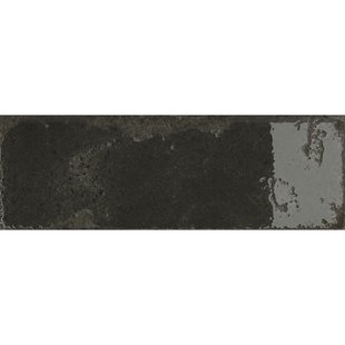 Alma Noir Wandtegel - Zwart - Glanzend - 10x30 Cm - 1,14 M²
