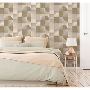 Easy Décor Vliesbehang Houten Cirkels - Naturel - 10,05m X 53cm