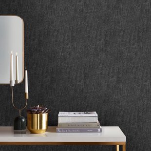 Vliesbehang Weefsel Luxe - Zwart - 10,05m X 52cm