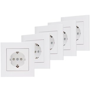 Kopp Athenis Stopcontact 1-voudig Geaard Mat-wit 4+1 Gratis