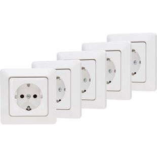 Sencys Ottawa Stopcontact 1-voudig Geaard Arctic Wit 4+1 Gratis