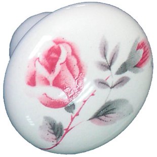 Bertomani Meubelknop - Porselein - Bloemen - 32mm - Set Van 2