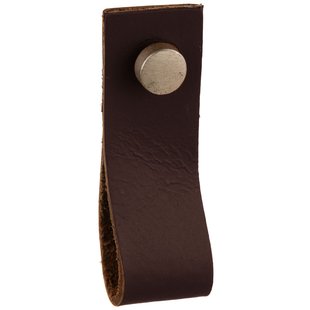 Bertomani Meubelknop - Leer - Donkerbruin - 20x60mm - Set Van 2