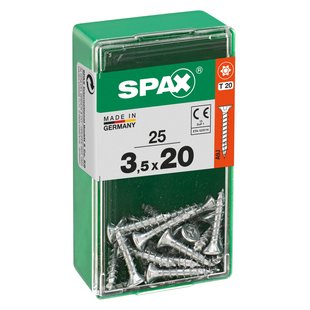 Spax Universele Schroef T-star Wirox Verzonken Kop Torx T20 - 3,5x20mm - 25 Stuks