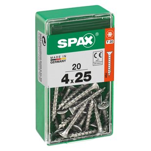 Spax Universele Schroef T-star Wirox Verzonken Kop Torx - 4x25mm - 20 Stuks