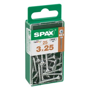 Spax Universele Schroef T-star Wirox Ronde Kop Torx T10 - 3x25mm - 25 Stuks