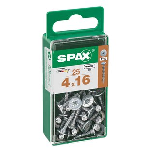 Spax Universele Schroef T-star Wirox Verzonken Kop Torx T20 - 4x16mm - 25 Stuks