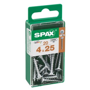 Spax Universele Schroef T-star Wirox Verzonken Kop Torx T20 - 4x25mm - 20 Stuks