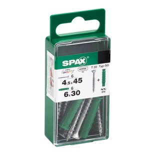 Spax Universele Schroef T-star Wirox Verzonken Kop Torx T20 - 4,5x45mm - 6 Stuks
